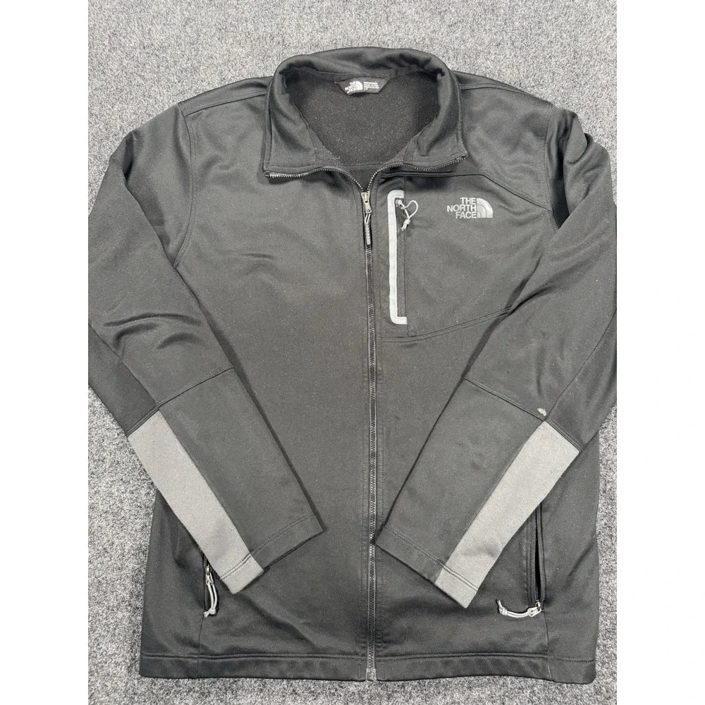 The North Face Full Zip Jacket Mens Large Black Fleece Lined Soft Shell